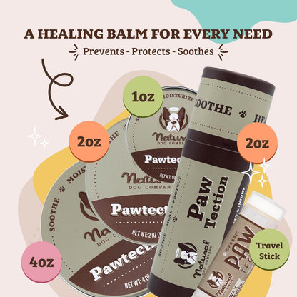 Pawtection Balm for Hot Pavement, Dry Cracked Dog Paws, and Rough Terrain - Safe, Non-Toxic, and Lick Safe - Protects Paws with Natural Ingredients, 1 Oz Tin
