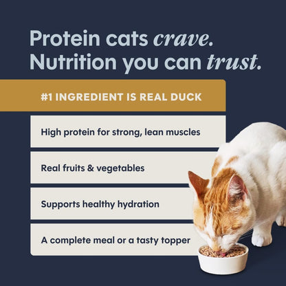 Pate Entrees, Wet Canned Cat Food, Grain-Free - Real Duck, 5.5 Oz. Cans (Pack of 12)