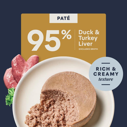 Pate Entrees, Wet Canned Cat Food, Grain-Free - Real Duck, 5.5 Oz. Cans (Pack of 12)