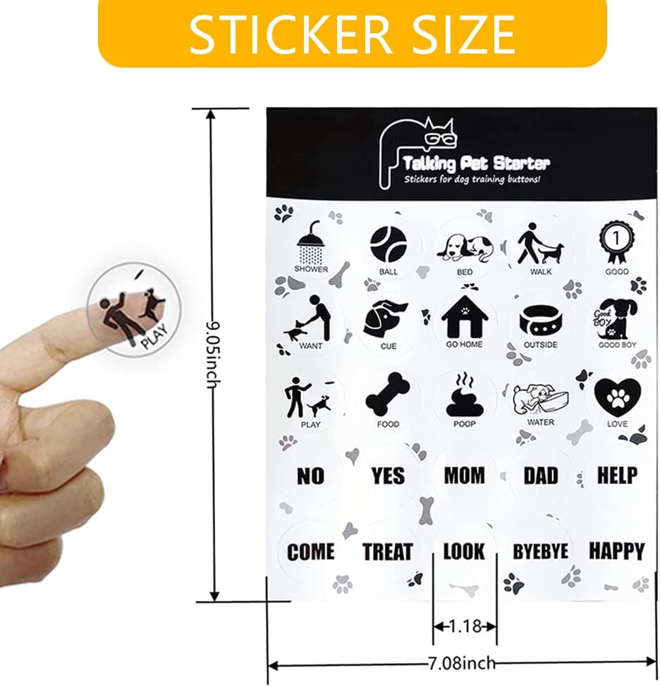 Set of 4 Dog Buttons Dog Buttons for Communication Dog Talking Buttons 25 Stickers 30 Second Record & Playback, Funny Gift for Study Office Home - 4 Color Packs