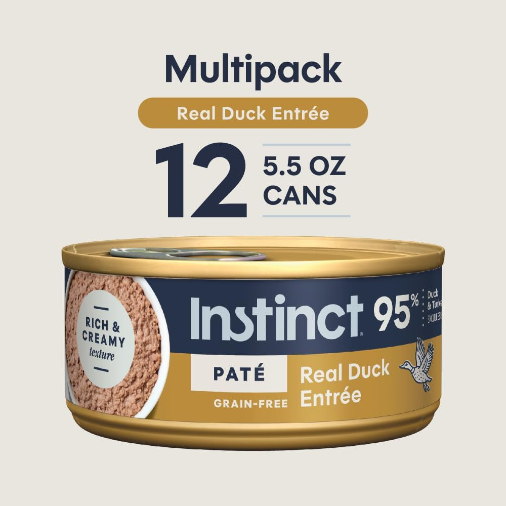 Pate Entrees, Wet Canned Cat Food, Grain-Free - Real Duck, 5.5 Oz. Cans (Pack of 12)