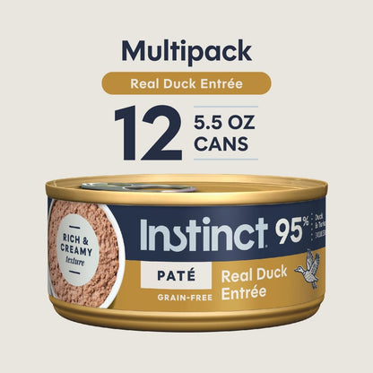 Pate Entrees, Wet Canned Cat Food, Grain-Free - Real Duck, 5.5 Oz. Cans (Pack of 12)